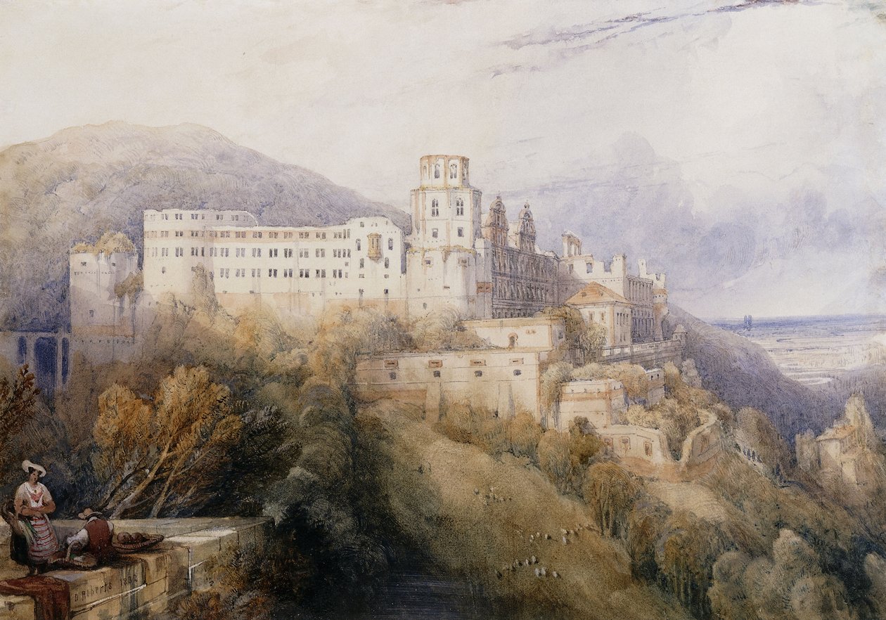Heidelberg, Pfalz Seçmenleri Sarayı, 1832 by David Roberts