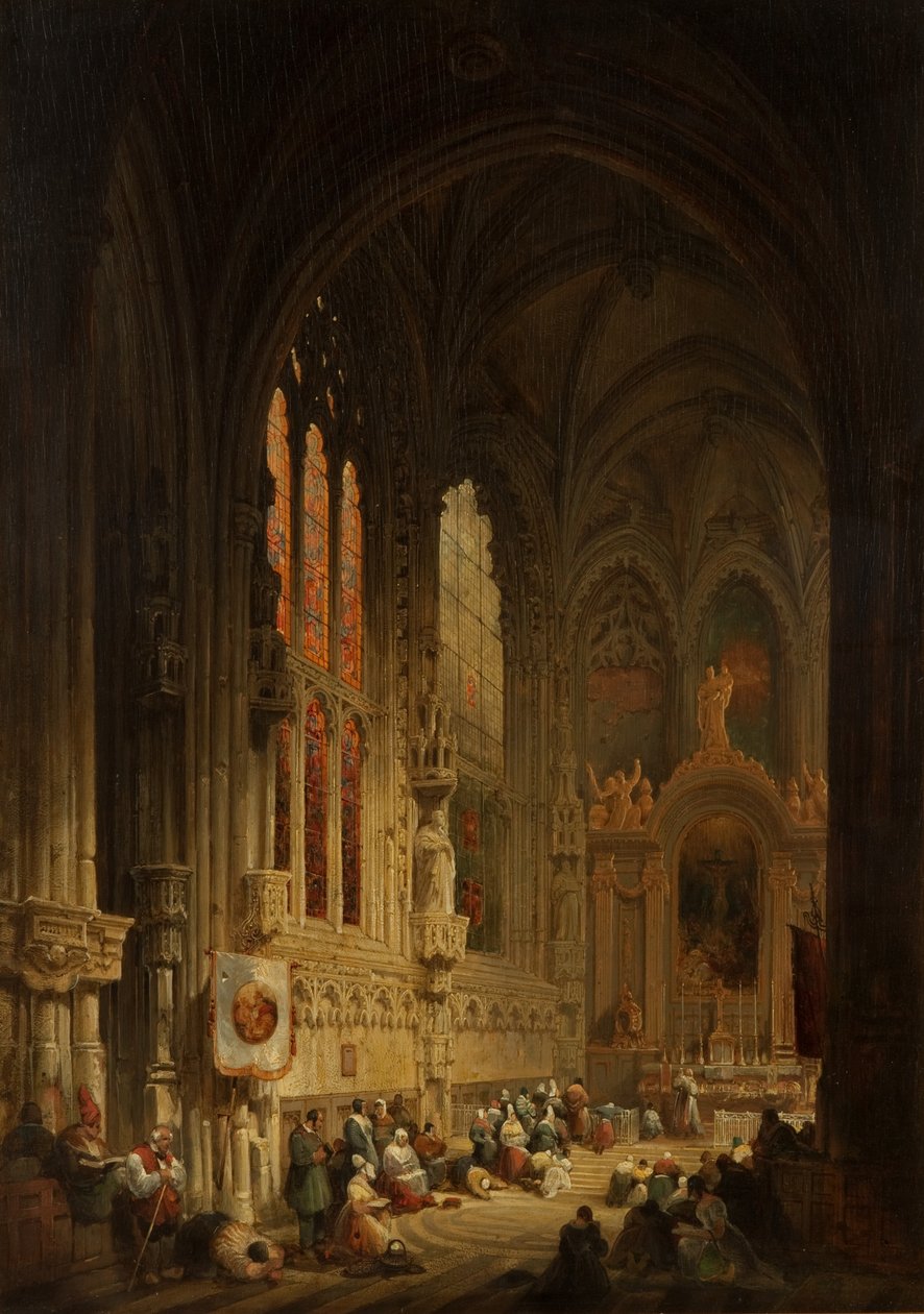 Bir Katedralin İçi, 1822 veya 1829 by David Roberts