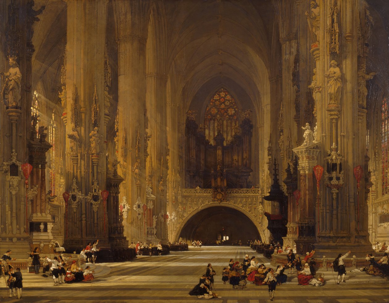 Aziz Stephen Katedrali'nin içi, Viyana, 1853 by David Roberts