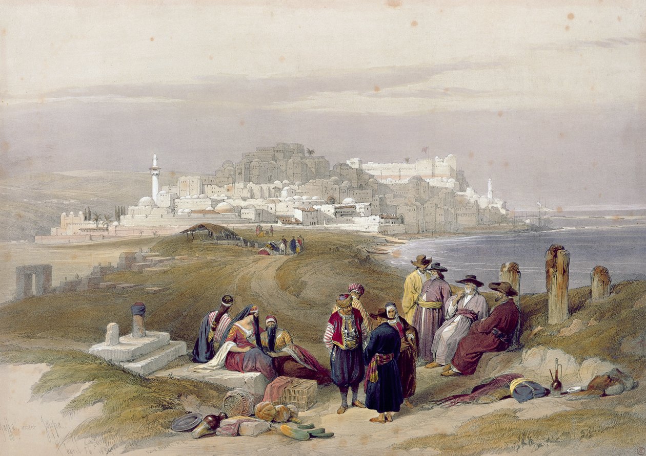 Jaffa, eski Joppa, 16 Nisan 1839, Louis Haghe (1806-85) pub tarafından kazınmış 