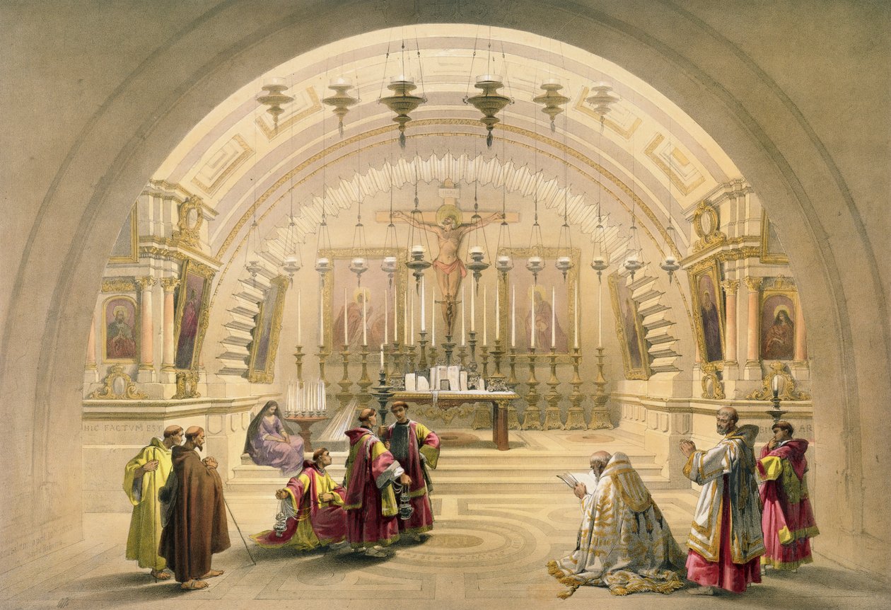 Kudüs, 10 Nisan 1839, Louis Haghe (1806-85) pub tarafından oyulmuş 