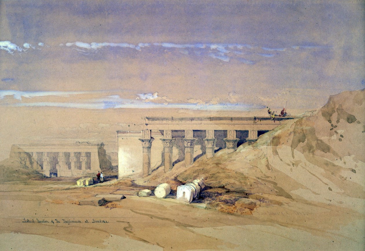 Typhonaeum adlı tapınağın yan görünümü, Dendera, Mısır, 19. yüzyıl by David Roberts