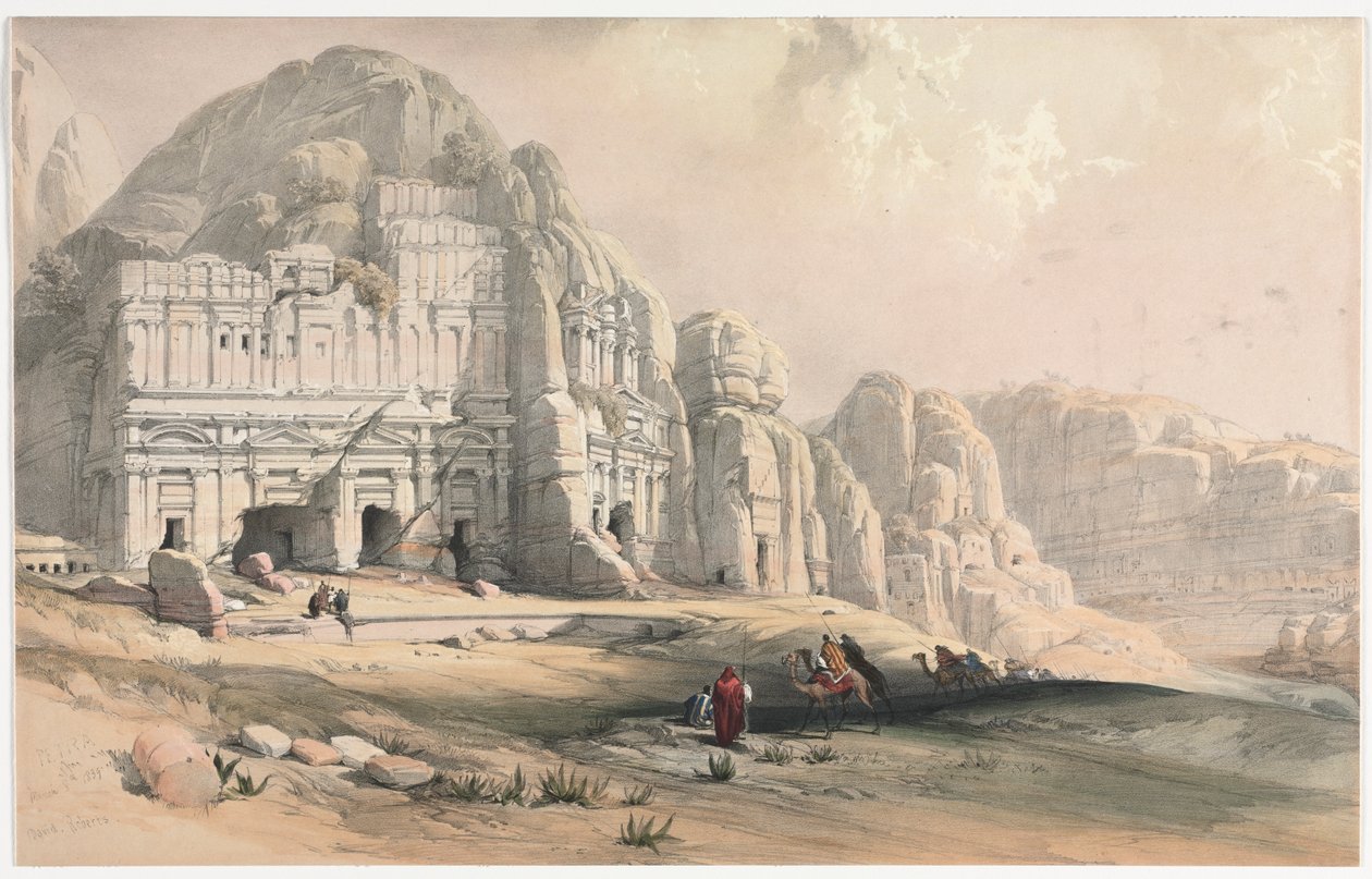Petra, Vadinin Doğu Yakası, 1839. by David Roberts