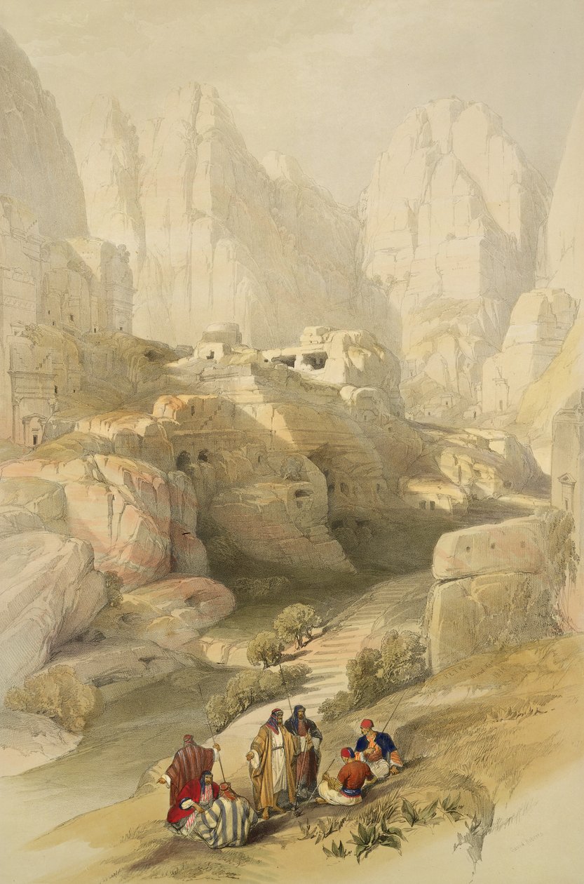 Petra, 10 Mart 1839, Louis Haghe (1806-85) pub tarafından oyulmuş 