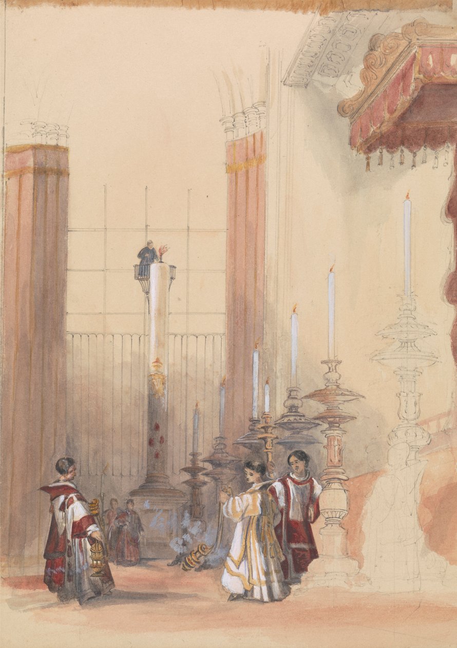 'Sevilla Katedrali' için Hazırlık Taslağı by David Roberts