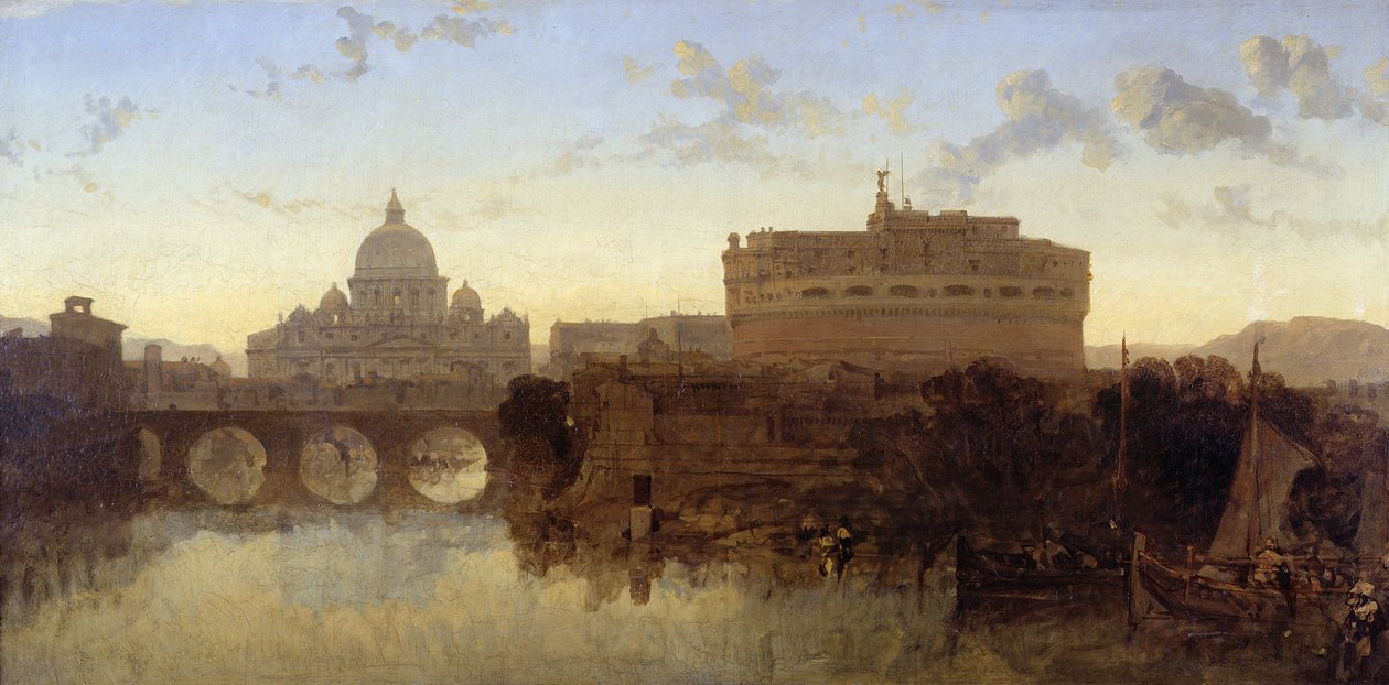 Roma, Aziz Petrus ve Castel Aziz Angelo (tuval üzerine yağlı boya) by David Roberts