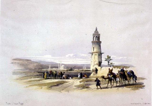 Sioul, Yukarı Mısır, "Mısır ve Nubia"dan, Cilt 1 (lito) by David Roberts