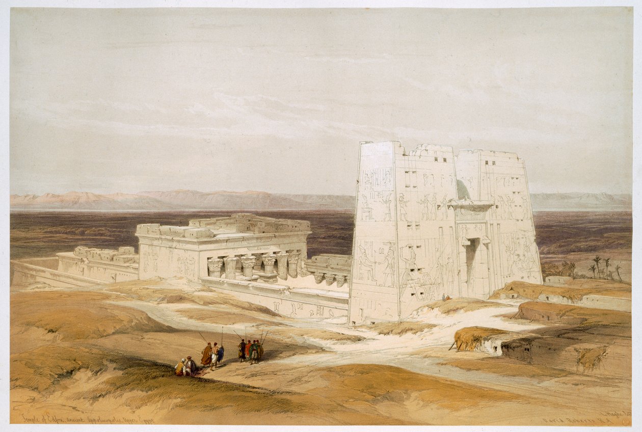 Edfu Tapınağı, antik Apollinopolis, Yukarı Mısır, 19. yüzyıl by David Roberts