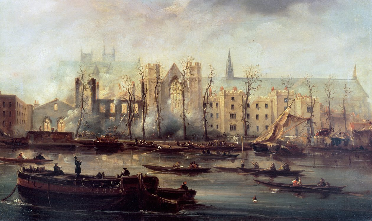 Parlamento Evlerinin Yakılması, 16 Ekim 1834 by David Roberts