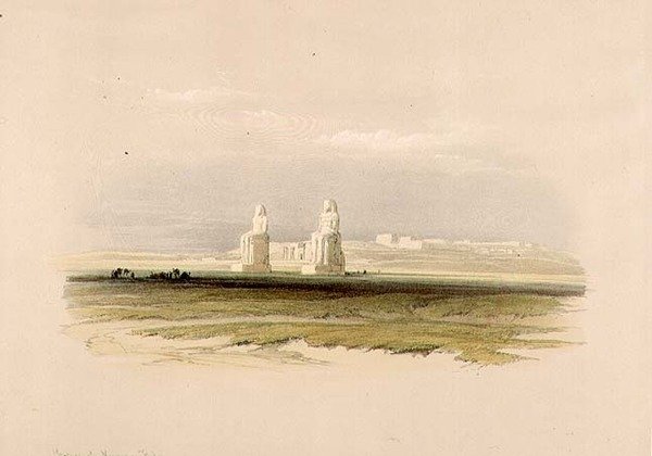 Memnon Heykeli, "Mısır ve Nubia"dan, Cilt 1 (lito) by David Roberts