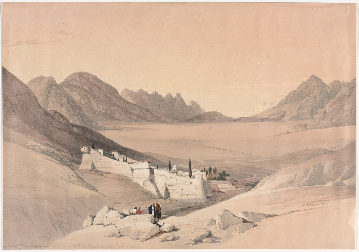 St. Catherine Manastırı, Sina Dağı, Kamp Alanının Ovasına Bakıyor by David Roberts