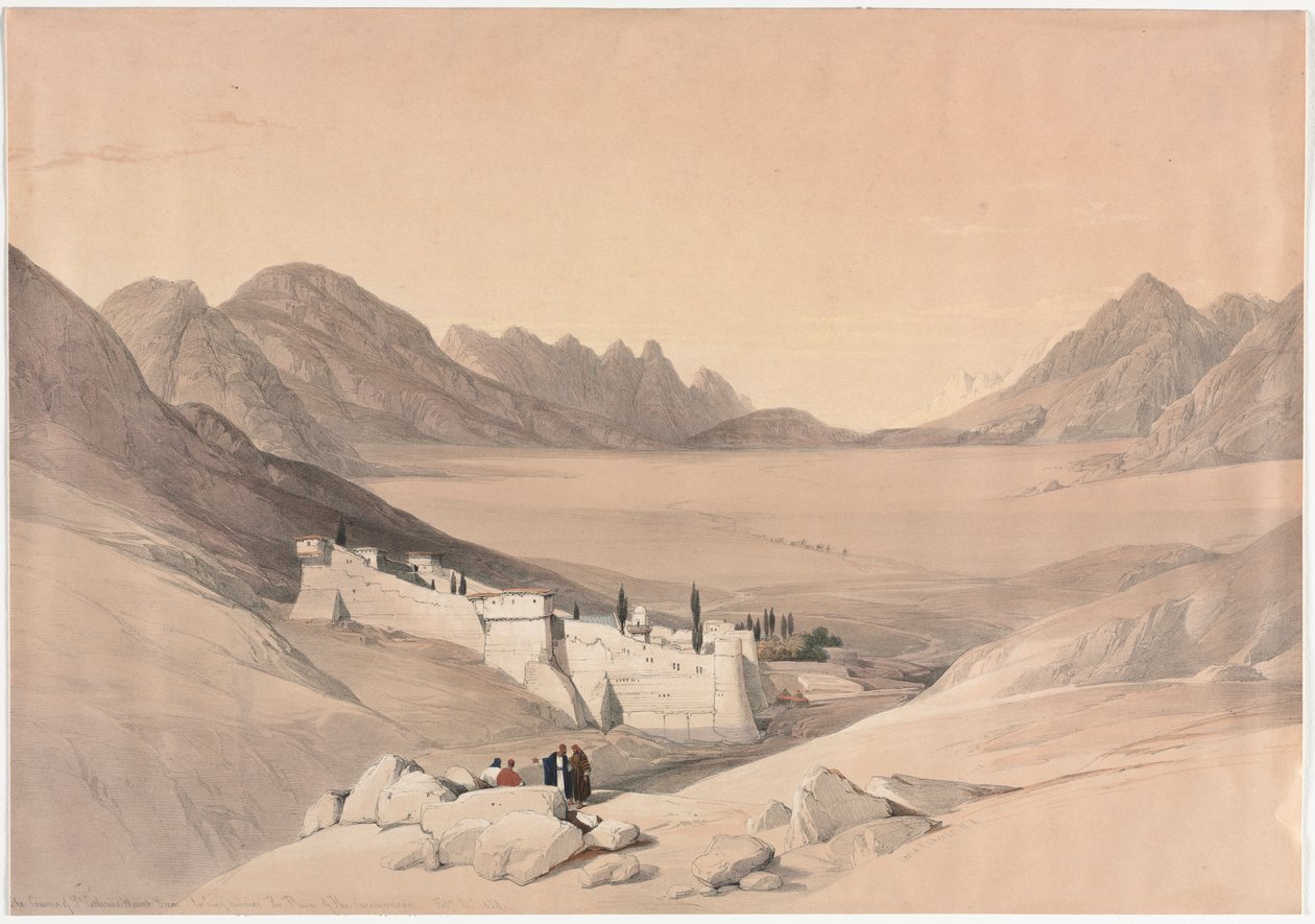 St. Catherine Manastırı, Sina Dağı, Kamp Ovasına Doğru Bakış, 1839. by David Roberts