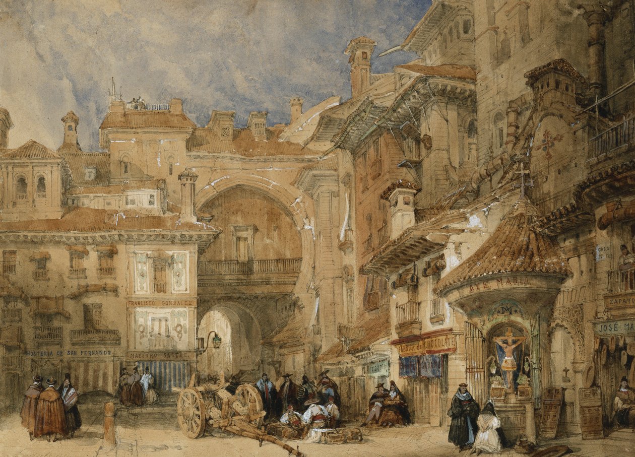 Viva Rambla Kapısı, Granada, 1834 by David Roberts