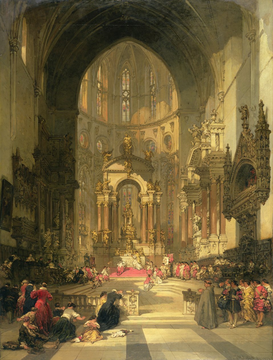 SS Kilisesi'nin Yüksek Sunağı. Giovanni e Paolo, Venedik (kağıt üzerine suluboya) by David Roberts