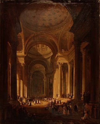 Paris'teki St. Genevieve Katedrali'nin İç Görünümü by David Roberts