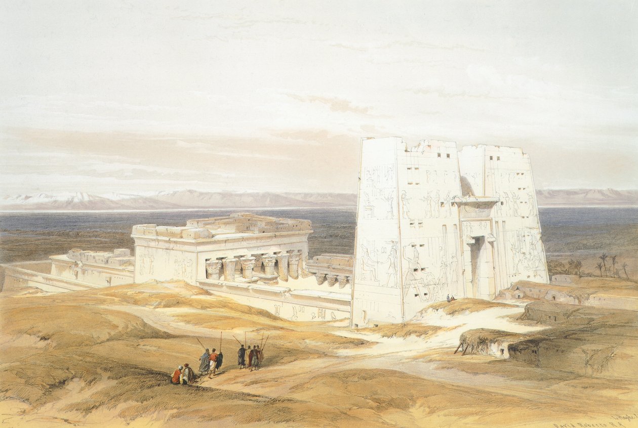 Edfu Tapınağı, David Roberts tarafından, gravür by David Roberts
