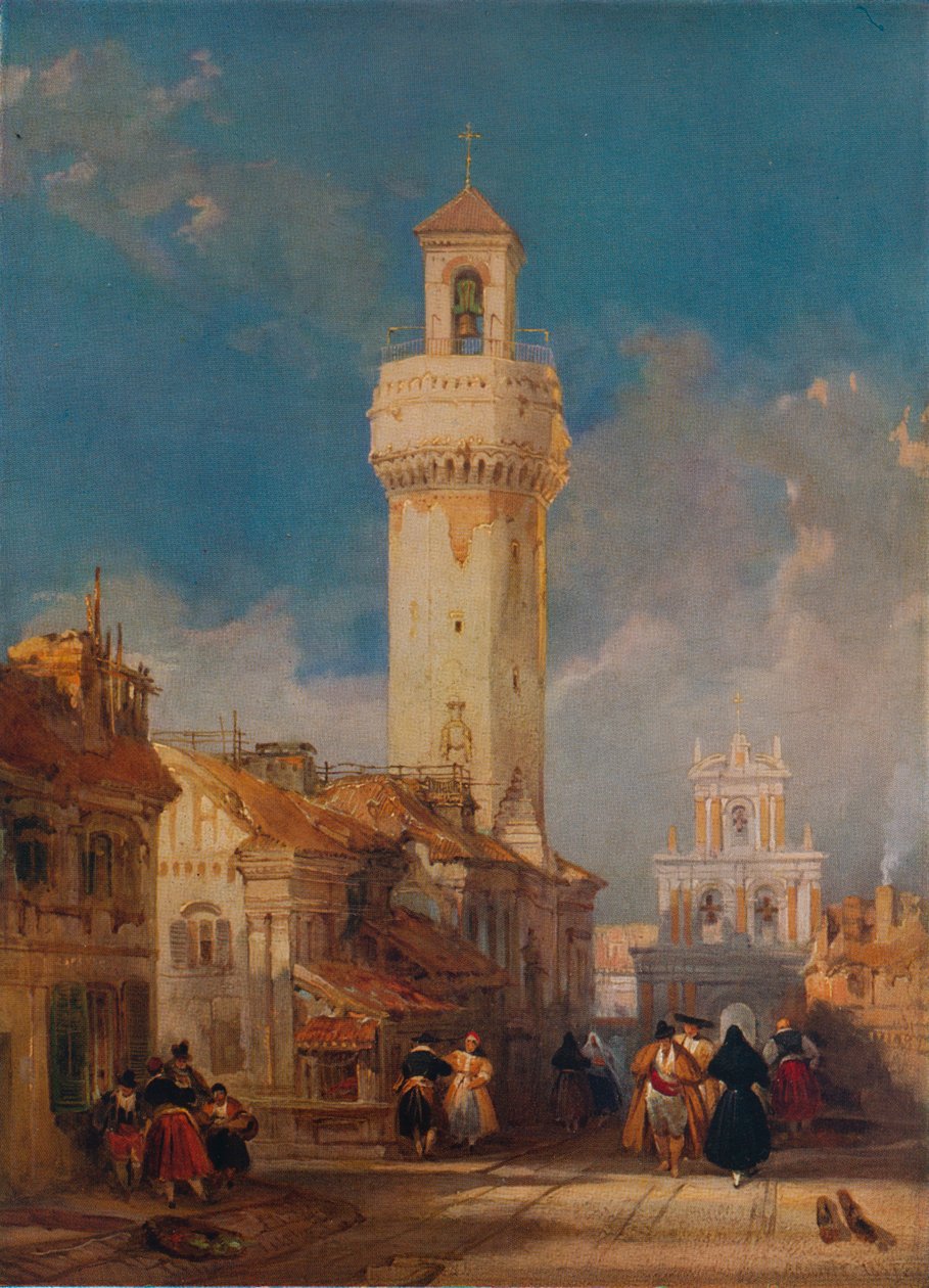 San Nicolás de la Villa Kilisesi Kulesi, Córdoba, 1834 by David Roberts