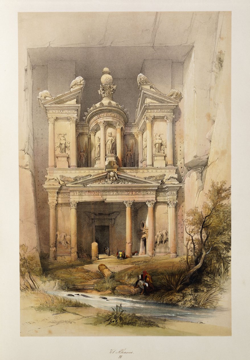 Hazine - El Khasne, "Kutsal Topraklar" serisinden, 1842-1849 by David Roberts
