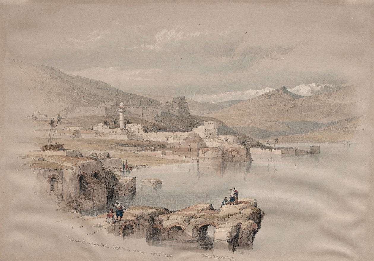 Tiberias, Surlardan, Uzakta Güvenlik, 1839. by David Roberts