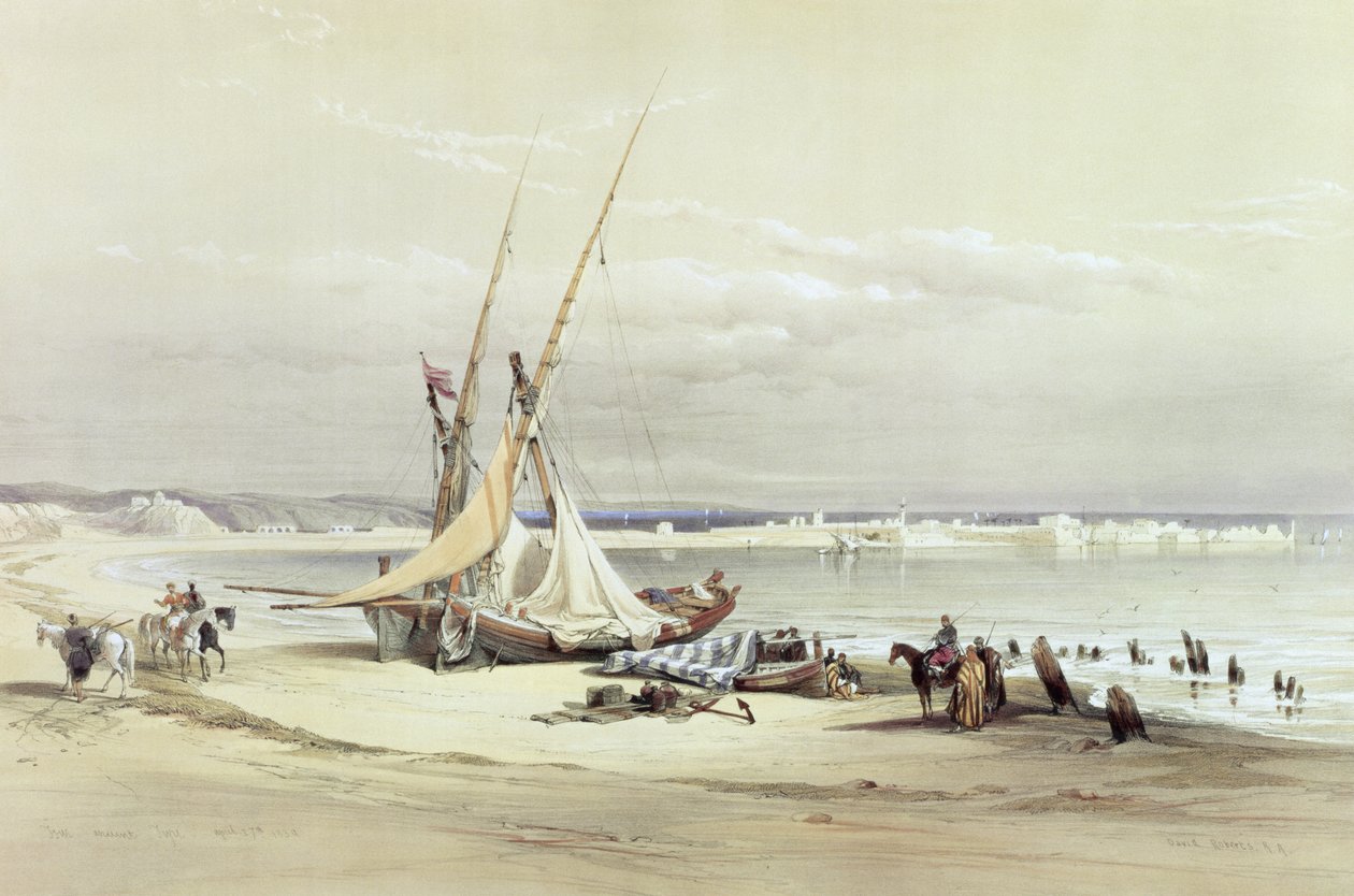 Tsur, antik Lastik, 27 Nisan 1839, Louis Haghe (1806-85) pub tarafından kazınmış 'Kutsal Topraklar'ın II. Cildinden levha 69. 1843 by David Roberts