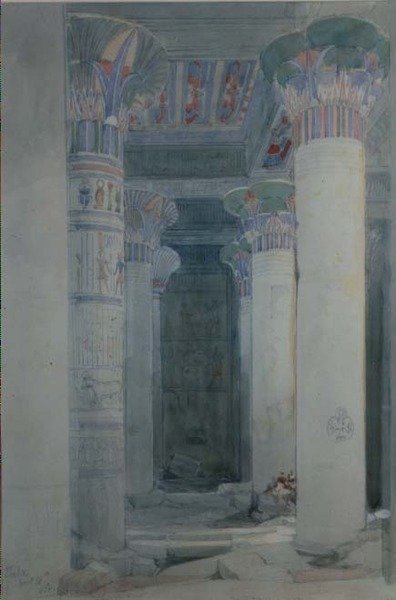 Büyük Portico altında Philae by David Roberts