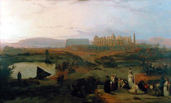 Karnak Tapınağı Harabelerinin Görünümü (tuval üzerine yağlı boya) by David Roberts