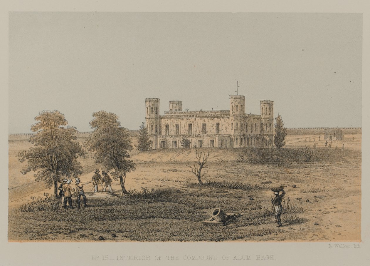 Alambagh, Lucknow Bileşiğinin İç by David Scott Lieutenant Colonel (after) Dodgson