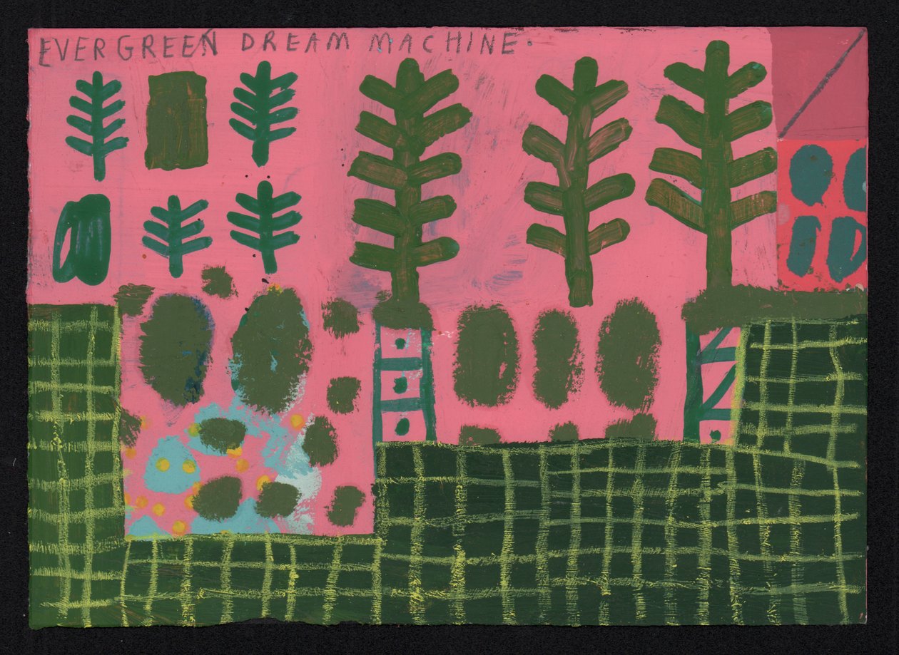 Evergreen, 2023 (tuval üzerine boya ve kolaj karışımı) by David Shillinglaw