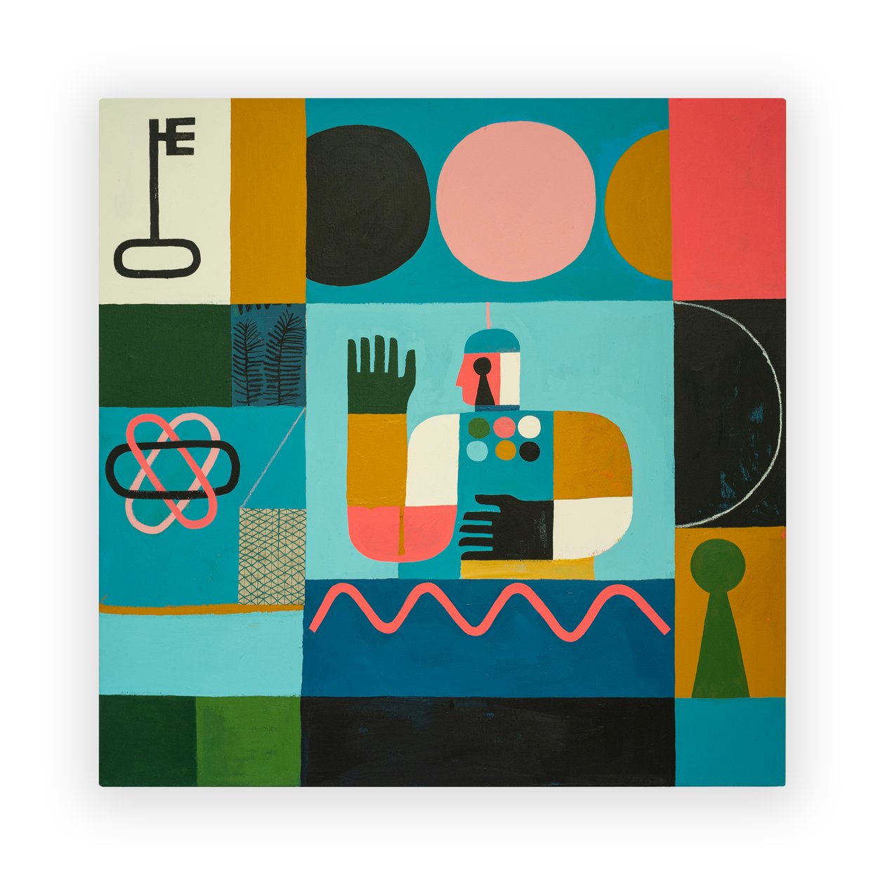 Luna Waves, 2023 (tuval üzerine boya ve kolaj) by David Shillinglaw