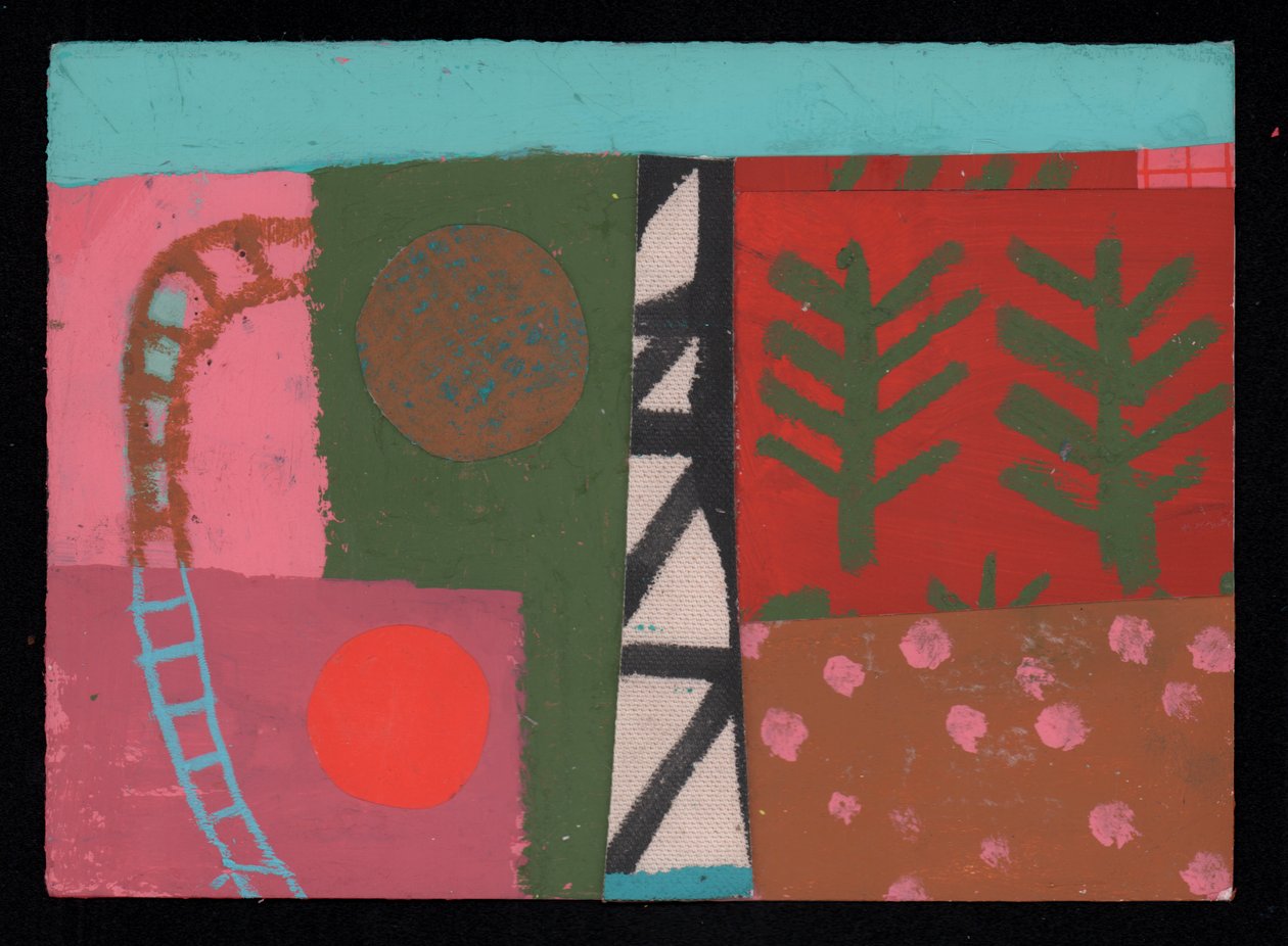 Trackside, 2023 (boya ve kolaj) by David Shillinglaw