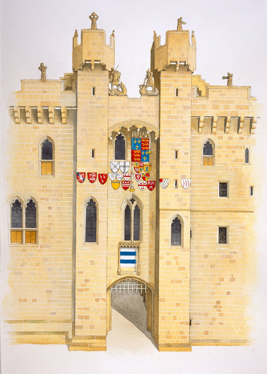 Hylton Castle Gatehouse, Sunderland, Tyne and Wear, 15. yüzyıl c2005 by David Simon