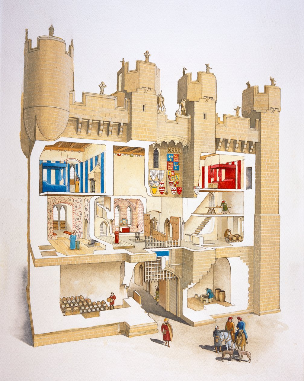 Hylton Castle Gatehouse, Sunderland, Tyne and Wear, 15. yüzyıl c2005 by David Simon