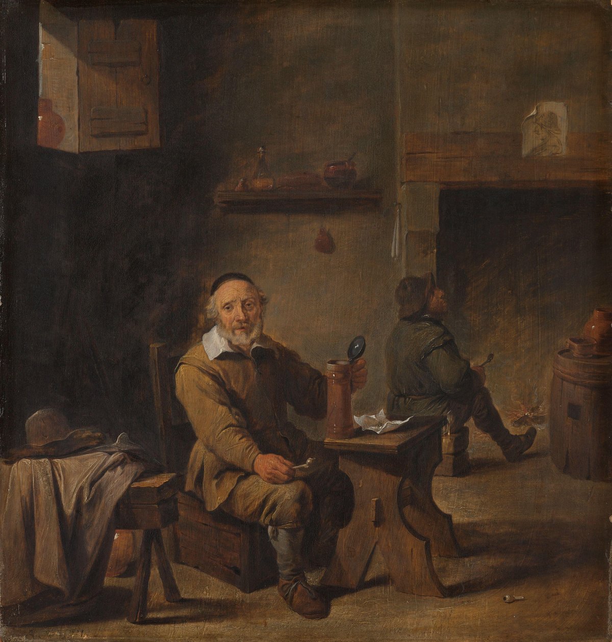 Bir Tavernada Oturan Yaşlı Adam by David Teniers (II) (after)