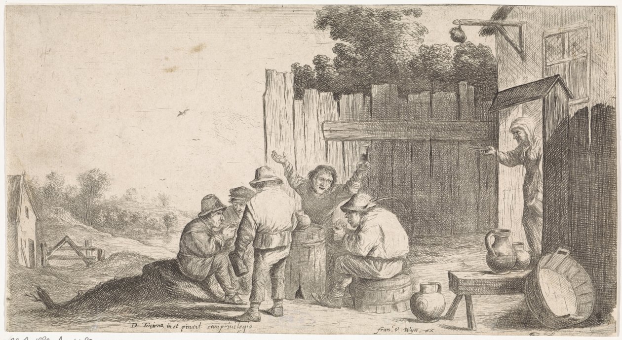 Bir ton civarında beş çiftçi Açık hava türü sahneleri (dizi adı) by David Teniers (II) (attributed to workshop of)