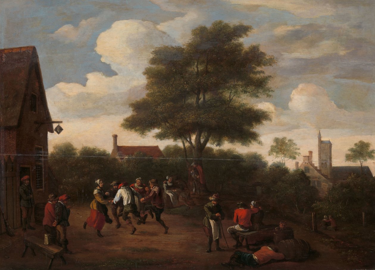 Hilal Tavernasının Dışında Dans Eden Köylüler by David Teniers (II) (manner of)