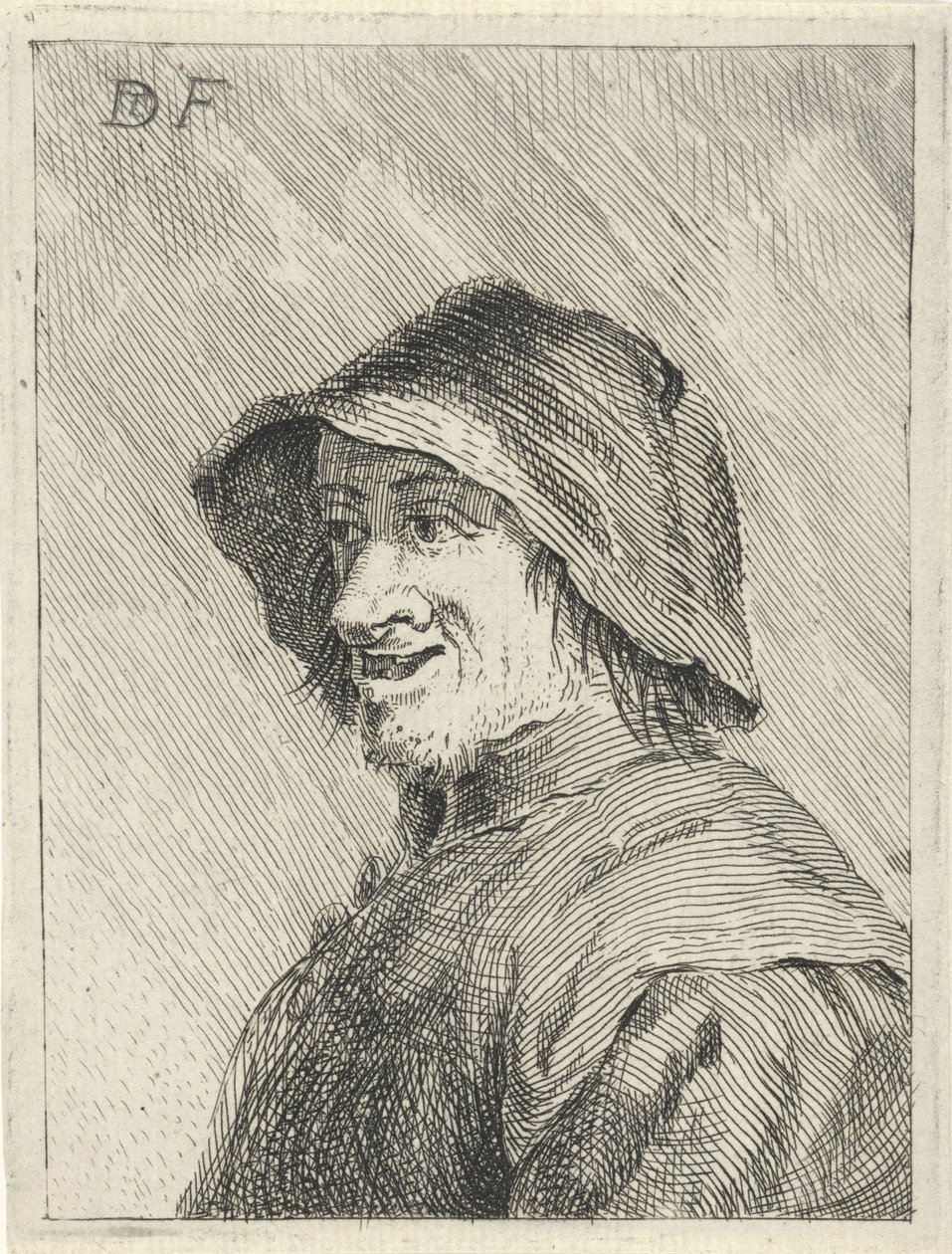 Sola başında şapkalı çiftçi by David Teniers (II)