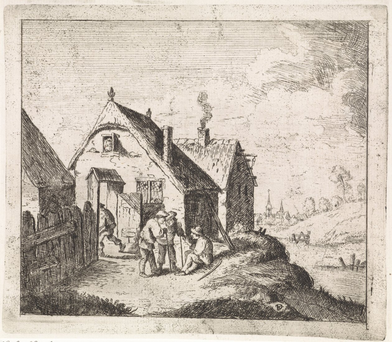 Bir evde konuşan üç adam by David Teniers (II)