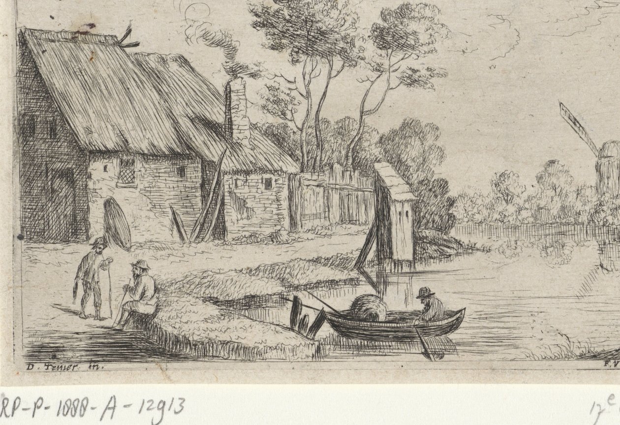 Çiftlik ve su ile manzara by David Teniers (II)