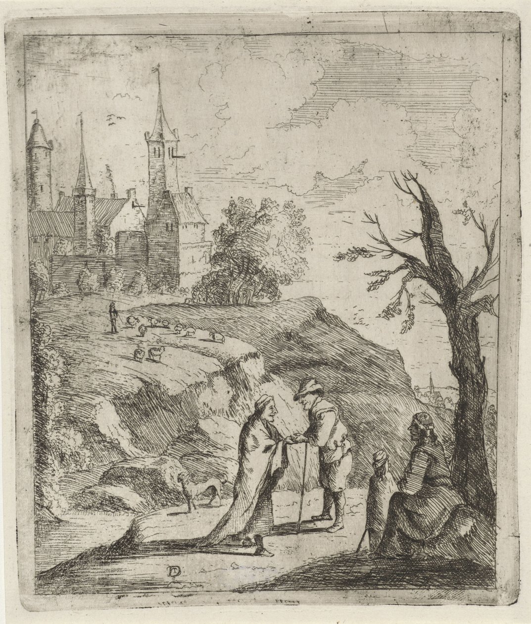 Falcı ile manzara by David Teniers (II)