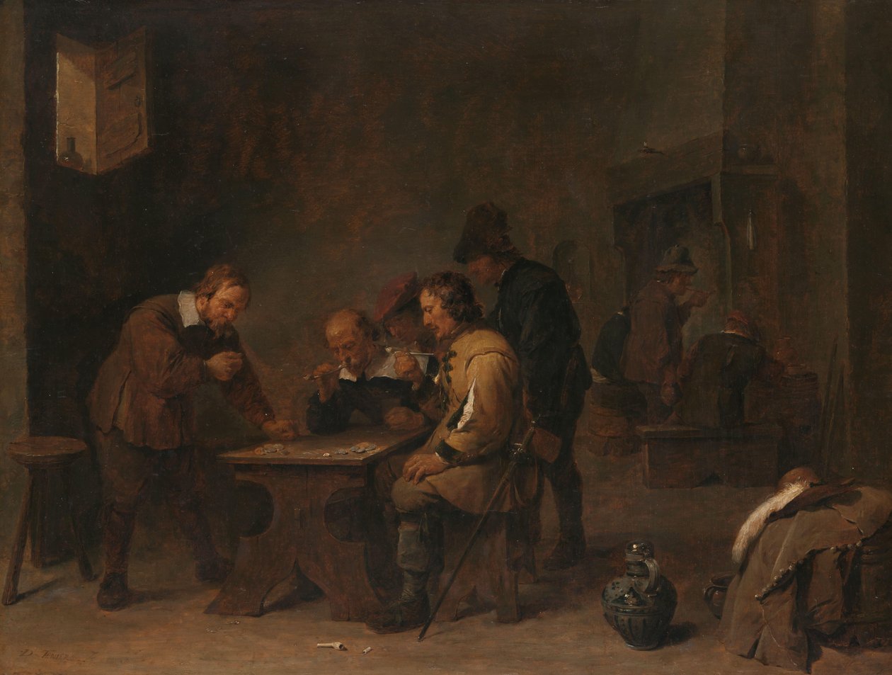 Kumarbazlar Bir tavernada zar atan erkekler by David Teniers (II)