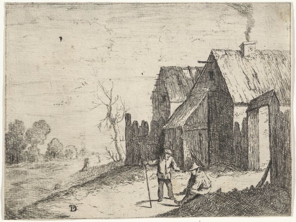 İki çiftçi sohbet ediyor by David Teniers (II)