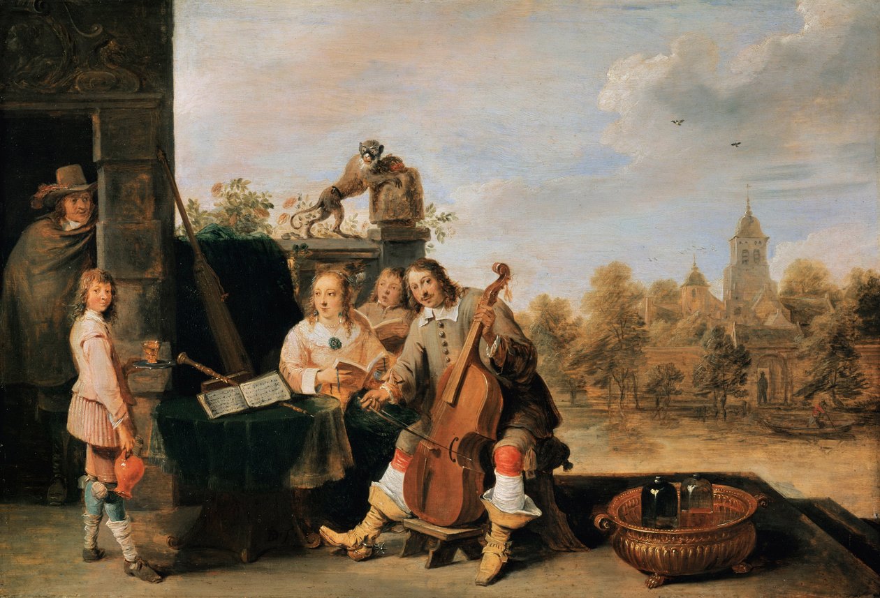 Aile ile Otoportre, c. 1645 by David Teniers the Younger