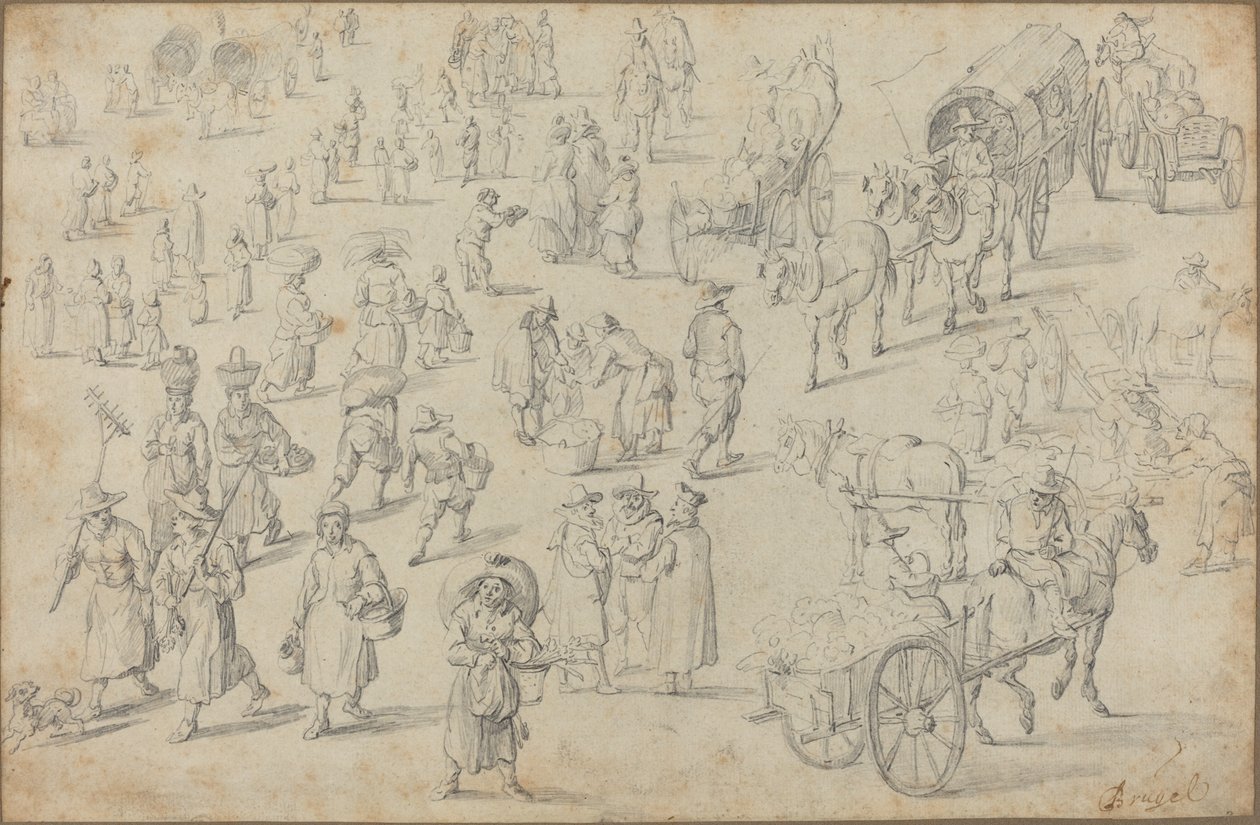 Piyasa Rakamları Çalışmaları by David Teniers the Younger