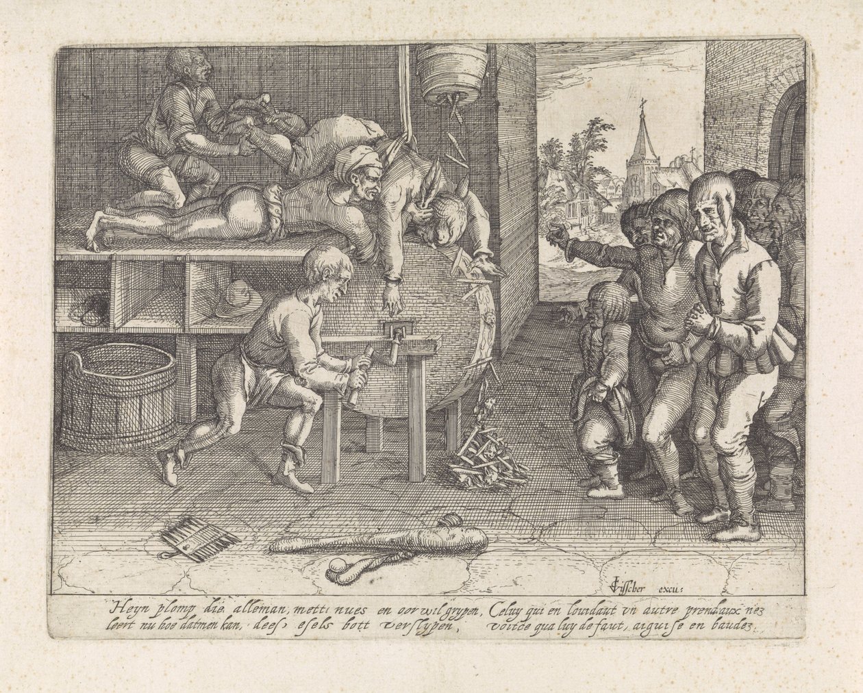 Sahtekar burun ve kulak gıcırdatmayı cezalandırıyor by David Vinckboons (I) (possibly)