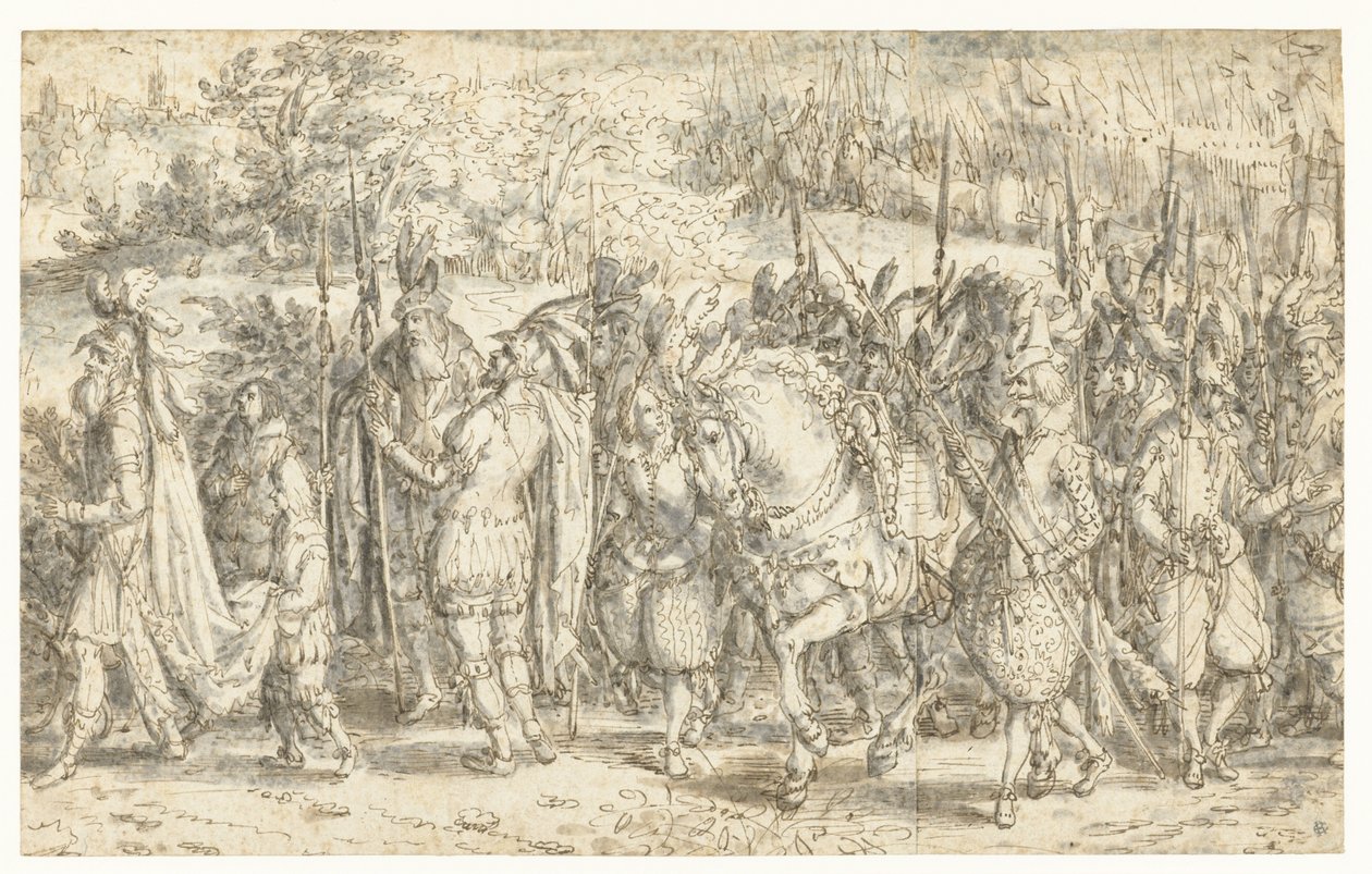 Quintus Fabius Maximus Oğluyla Ayakta Buluşuyor Quintus Fabius Maximus Cunctator, oğlunu yürüyerek karşılamaya gidiyor by David Vinckboons (I)