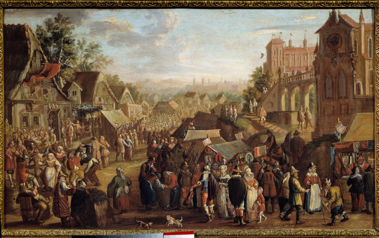 Kermesse. Bir köyde parti. David Vinckboons (veya Vinckeboons veya Vinkeboos 1576-1629) tarafından yapılan boyama by David Vinckeboons