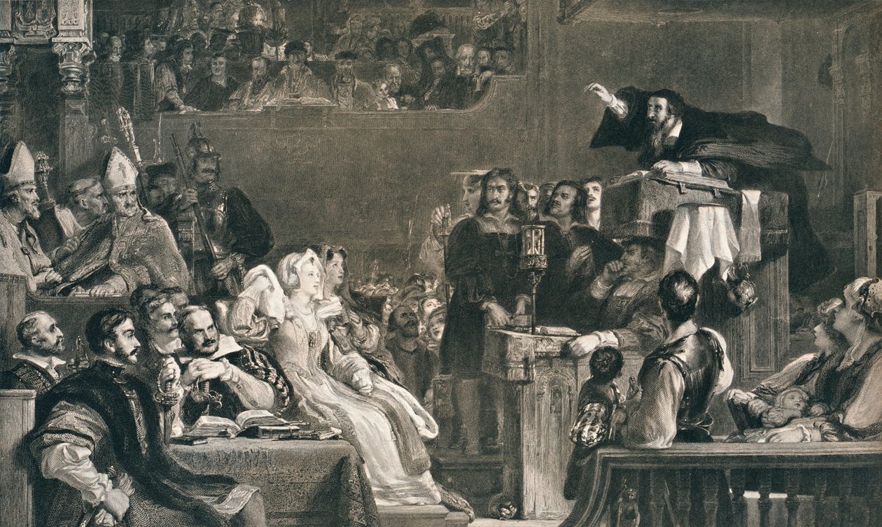 John Knox Cemaatin Lordlarının huzurunda vaaz veriyor, 10 Haziran 1559, c1827, 1912 by David Wilkie