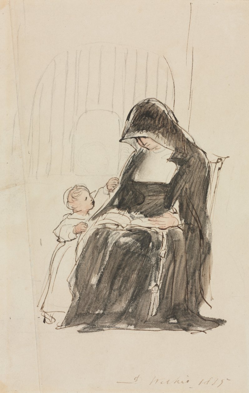 Rahibe Bir Çocuğa Okumak by David Wilkie