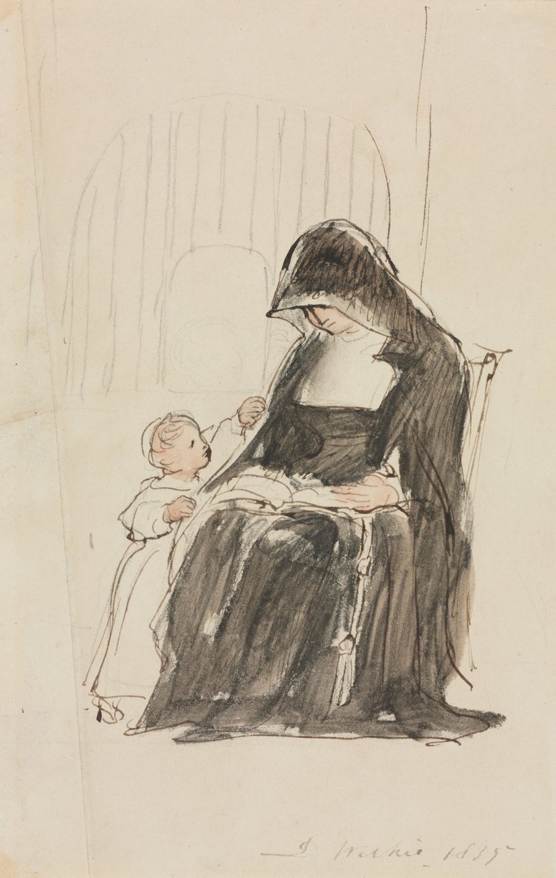 Rahibe Bir Çocuğa Okuma, 1835. by David Wilkie