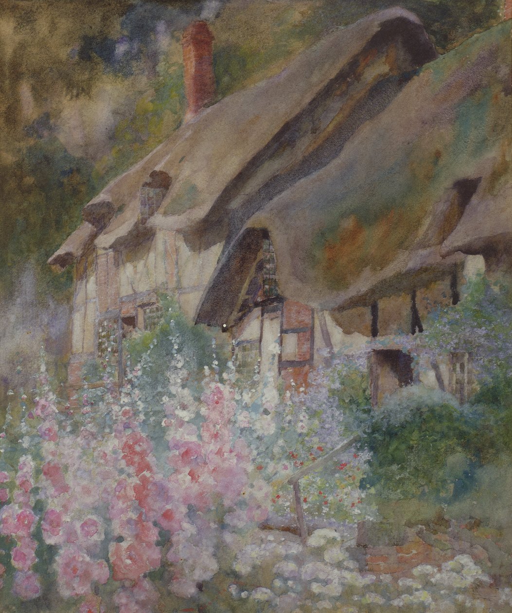 Anne Hathaways Cottage (kalem ve kağıt üzerinde beyaz ile yükseltilmiş wc) by David Woodlock